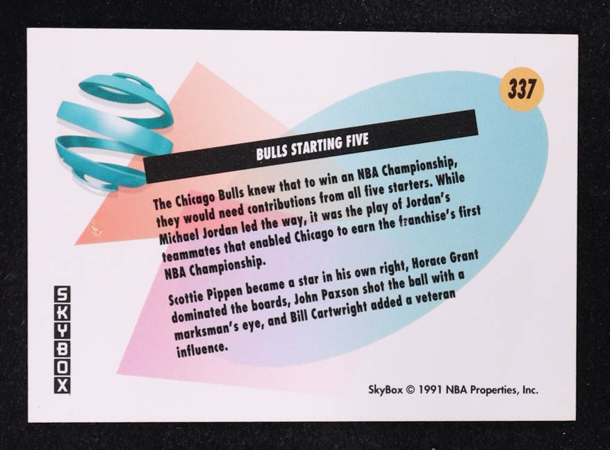 Bulls Starting Five 1991-92 SkyBox Great Moments from NBA Finals #337 at PristineAuction.com Bulls Starting Five 1991-92 SkyBox Great Moments from NBA Finals #337 at PristineAuction.com