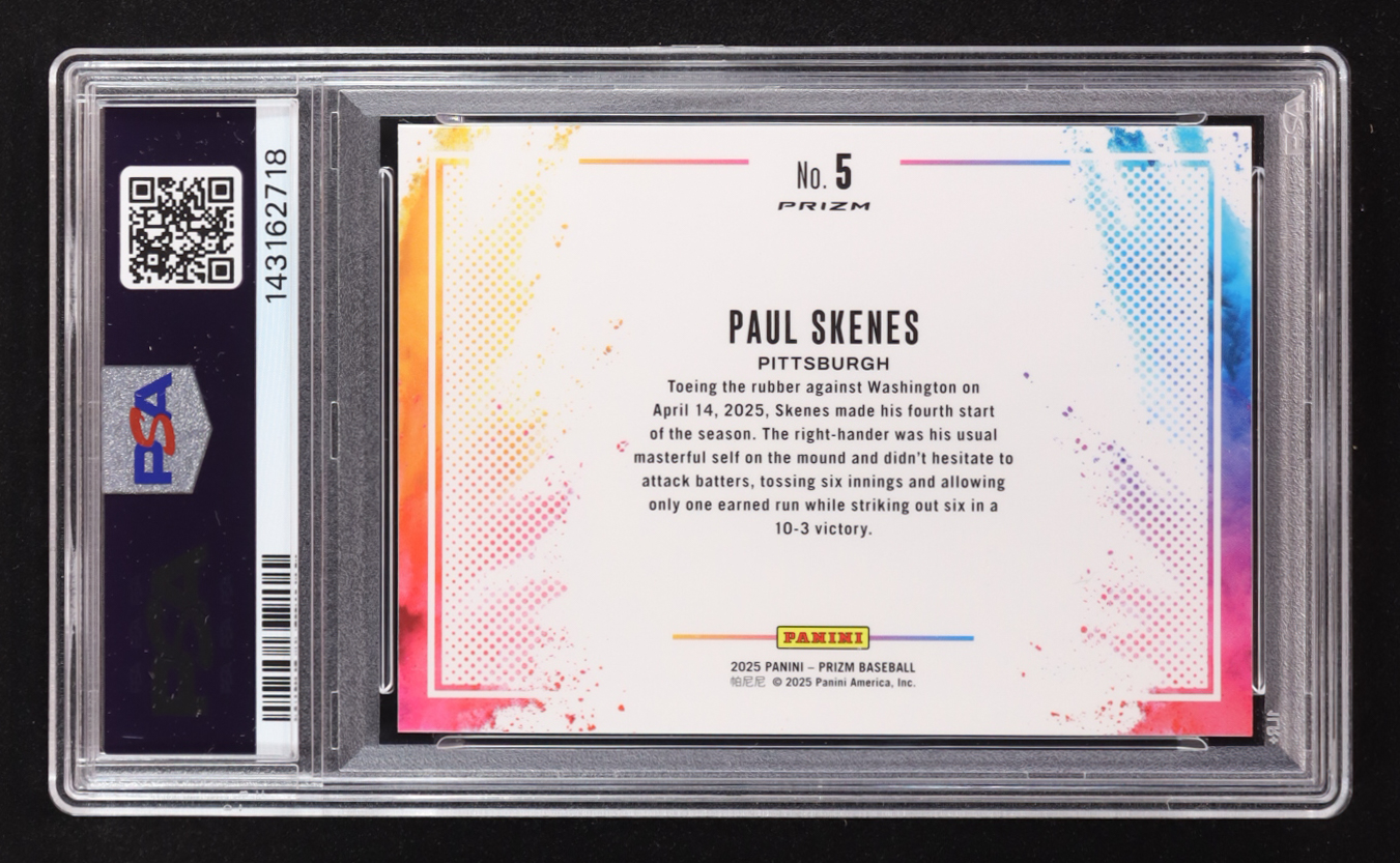 Paul Skenes 2025 Panini Prizm Color Blast #5 (PSA 10) at PristineAuction.com Paul Skenes 2025 Panini Prizm Color Blast #5 (PSA 10) at PristineAuction.com