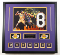 Kobe Bryant Signed Custom Framed Jersey Number Display & (7) Championship Rings & Name Plaque (PSA) at PristineAuction.com