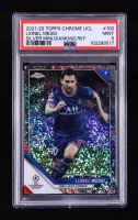 Lionel Messi 2021-22 Topps Chrome UEFA Champions League Silver Mini Diamond Refractors #100 #117/275 (PSA 9) at PristineAuction.com