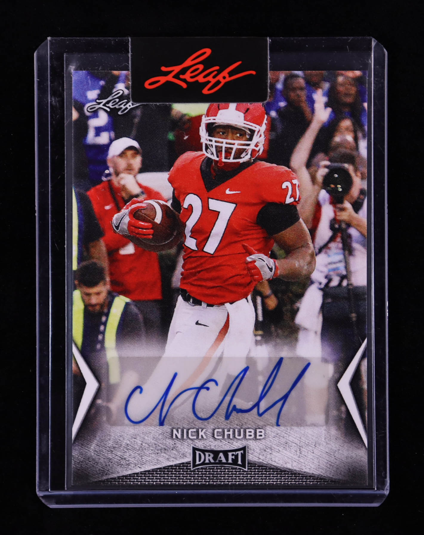 Nick Chubb 2018 Leaf Draft Autographs #BANC1 EXCH RC at PristineAuction.com Nick Chubb 2018 Leaf Draft Autographs #BANC1 EXCH RC at PristineAuction.com