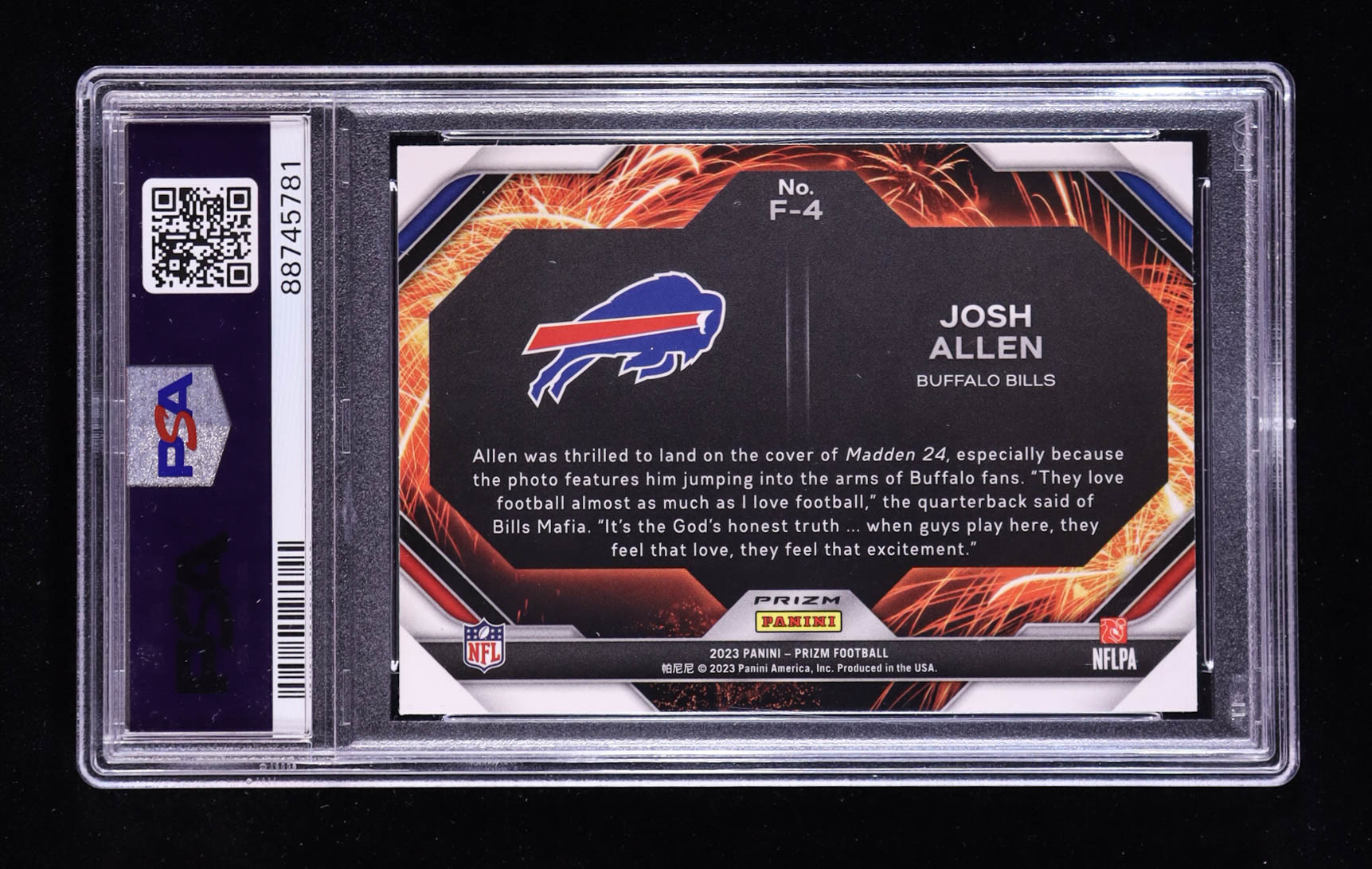 Josh Allen 2023 Panini Prizm Fireworks Prizms Green #4 (PSA 10) at PristineAuction.com Josh Allen 2023 Panini Prizm Fireworks Prizms Green #4 (PSA 10) at PristineAuction.com