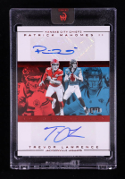 Patrick Mahomes II / Trevor Lawrence 2025 Panini Authentically Mahomes Dual Autographs Red #3 #01/10 at PristineAuction.com