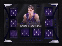 John Stockton 2025 Leaf ITG Used Sports Rare Materials OctoSwatch Blue Foil #RM11 #29/35 at PristineAuction.com