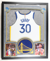 Steph Curry Signed Custom Framed Jersey with LED Display & (2) Photos (Beckett & Curry) at PristineAuction.com