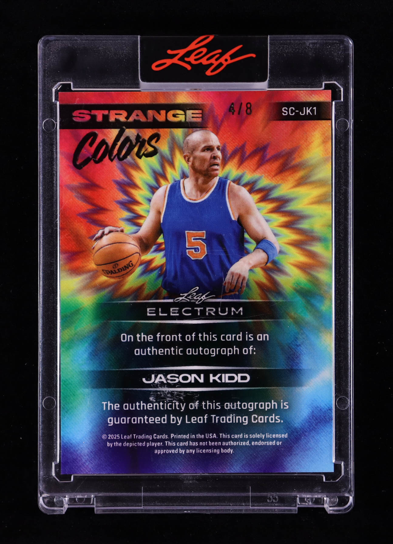Jason Kidd 2025 Leaf Electrum Strange Colors Autographs Prismatic Oil Spill #SCJK1 #4/8 at PristineAuction.com Jason Kidd 2025 Leaf Electrum Strange Colors Autographs Prismatic Oil Spill #SCJK1 #4/8 at PristineAuction.com