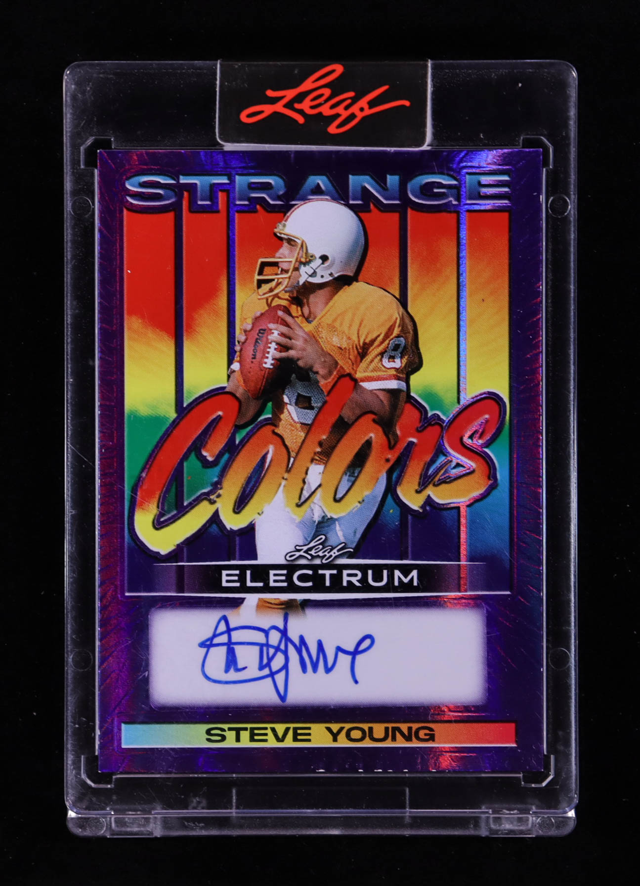 Steve Young 2025 Leaf Electrum Strange Colors Autographs Purple #SCSY1 #1/4 at PristineAuction.com Steve Young 2025 Leaf Electrum Strange Colors Autographs Purple #SCSY1 #1/4 at PristineAuction.com