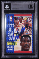 Dominique Wilkins Signed 1991-92 Fleer #212 AS (BGS) at PristineAuction.com