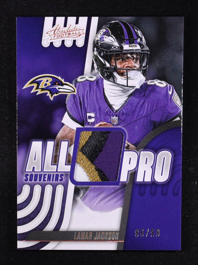 Lamar Jackson 2025 Absolute All Pro Souvenirs Gold #1 #86/99 at PristineAuction.com Lamar Jackson 2025 Absolute All Pro Souvenirs Gold #1 #86/99 at PristineAuction.com