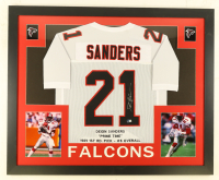 Deion Sanders Signed Custom Framed Career Highlight Stat Jersey (Beckett) at PristineAuction.com