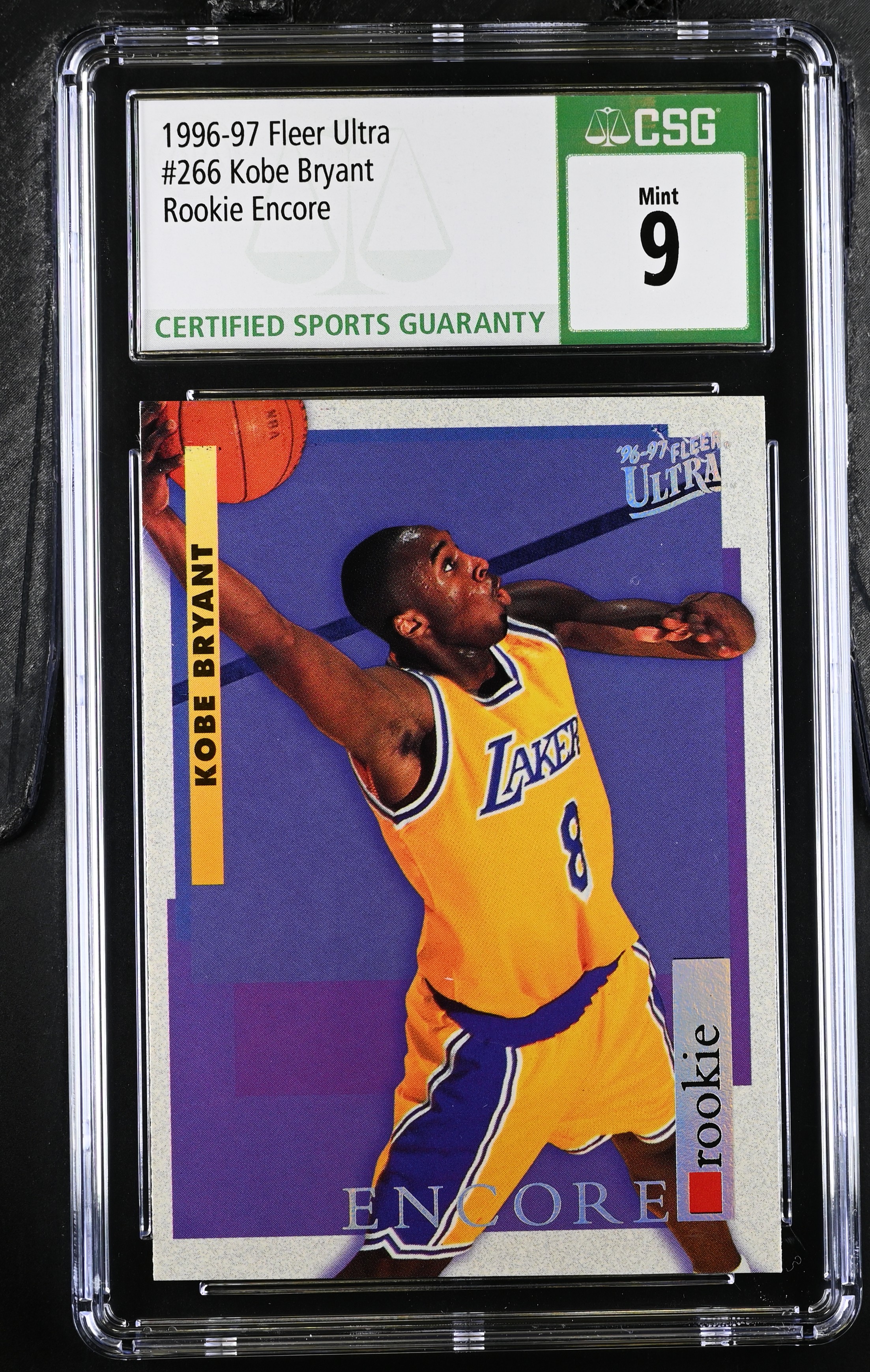Kobe Bryant 1996-97 Fleer Ultra #266 RC (CSG 9) at PristineAuction.com Kobe Bryant 1996-97 Fleer Ultra #266 RC (CSG 9) at PristineAuction.com
