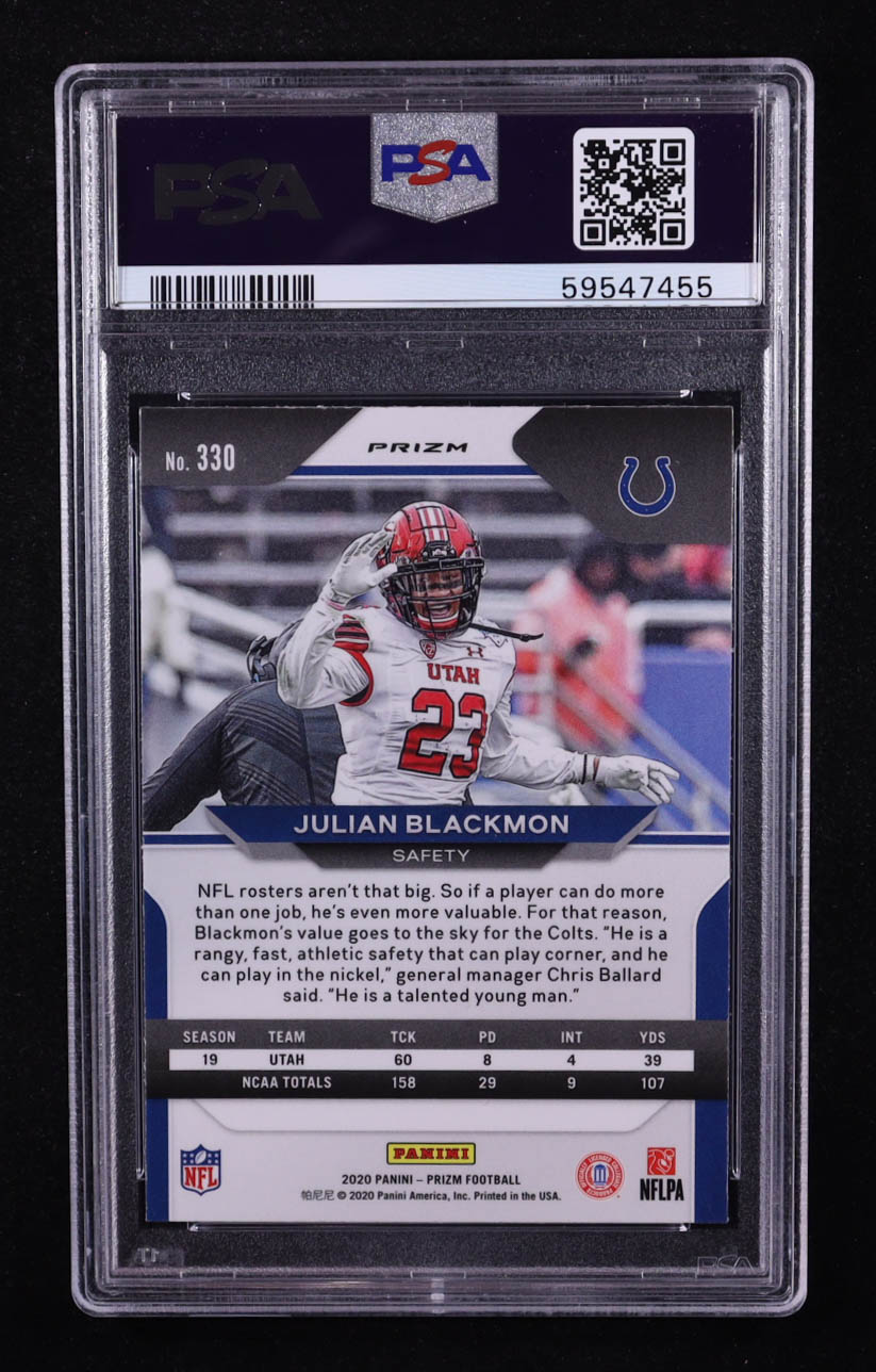 Julian Blackmon 2020 Panini Prizm Prizms Red White and Blue #330 RC (PSA 7) at PristineAuction.com Julian Blackmon 2020 Panini Prizm Prizms Red White and Blue #330 RC (PSA 7) at PristineAuction.com