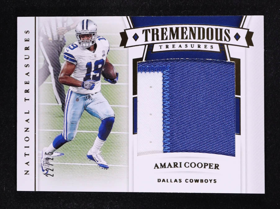 Amari Cooper 2020 Panini National Treasures Tremendous Treasures Materials Prime #4 #22/25 at PristineAuction.com Amari Cooper 2020 Panini National Treasures Tremendous Treasures Materials Prime #4 #22/25 at PristineAuction.com