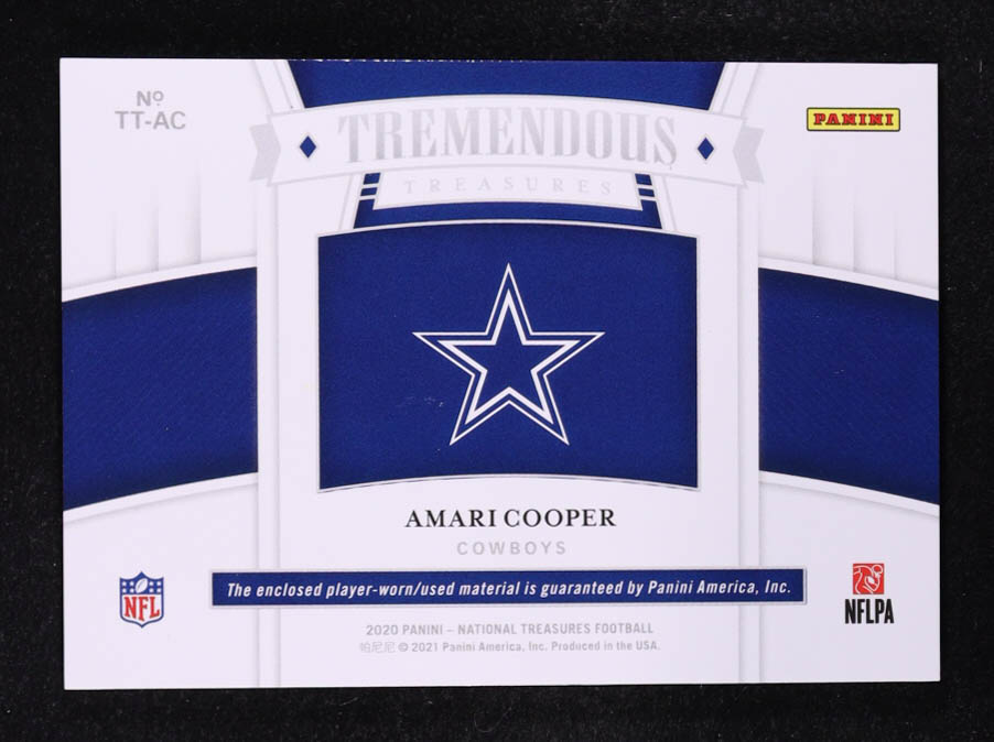 Amari Cooper 2020 Panini National Treasures Tremendous Treasures Materials Prime #4 #22/25 at PristineAuction.com Amari Cooper 2020 Panini National Treasures Tremendous Treasures Materials Prime #4 #22/25 at PristineAuction.com