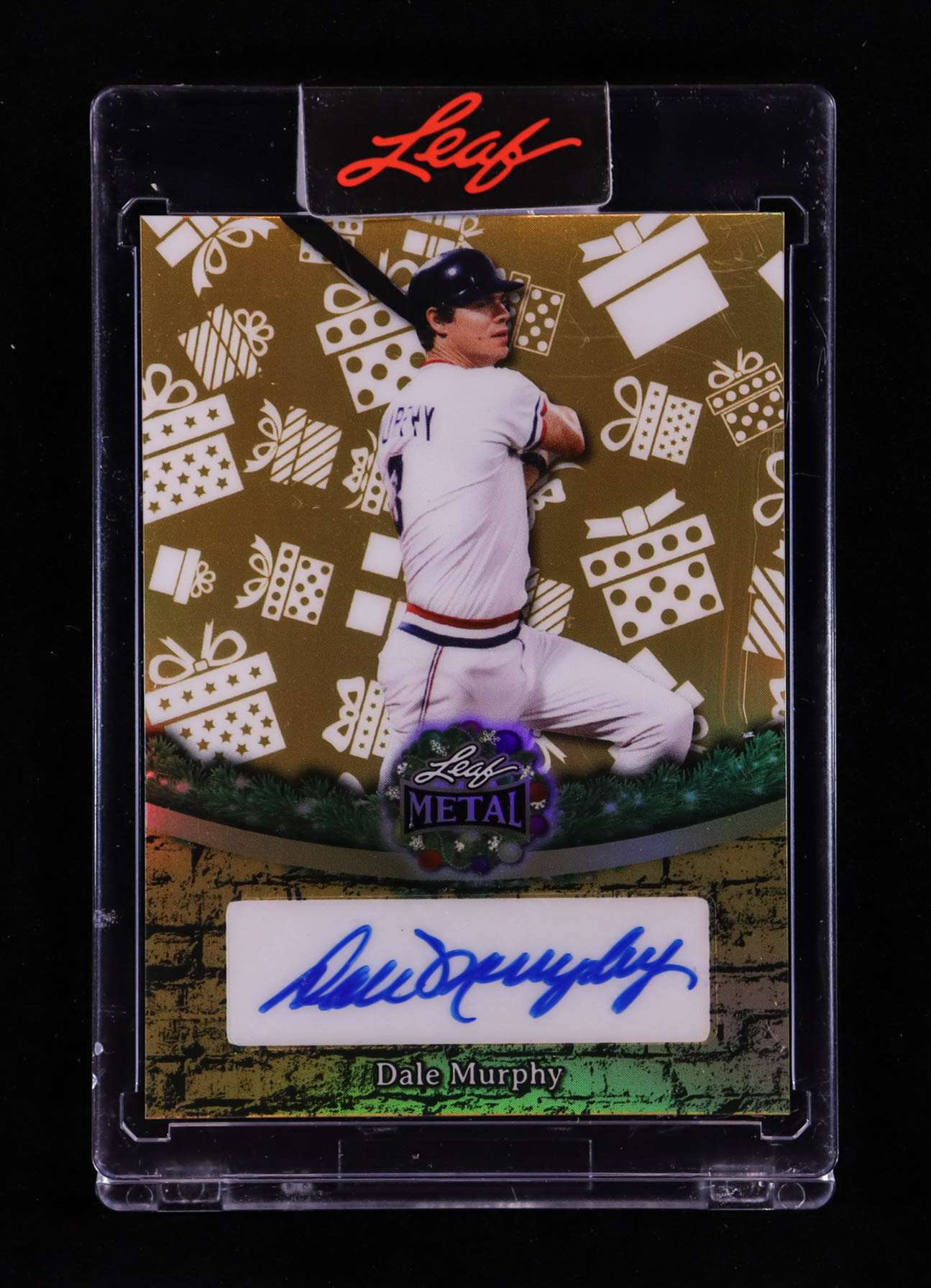 Dale Murphy 2025 Leaf Metal Happy Holidays Autographs Prismatic Gold #BADM1 #1/1 at PristineAuction.com Dale Murphy 2025 Leaf Metal Happy Holidays Autographs Prismatic Gold #BADM1 #1/1 at PristineAuction.com