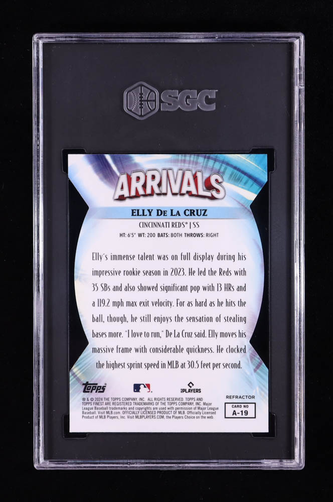 Elly De La Cruz 2024 Finest Arrivals #A19 RC (SGC 10) at PristineAuction.com Elly De La Cruz 2024 Finest Arrivals #A19 RC (SGC 10) at PristineAuction.com
