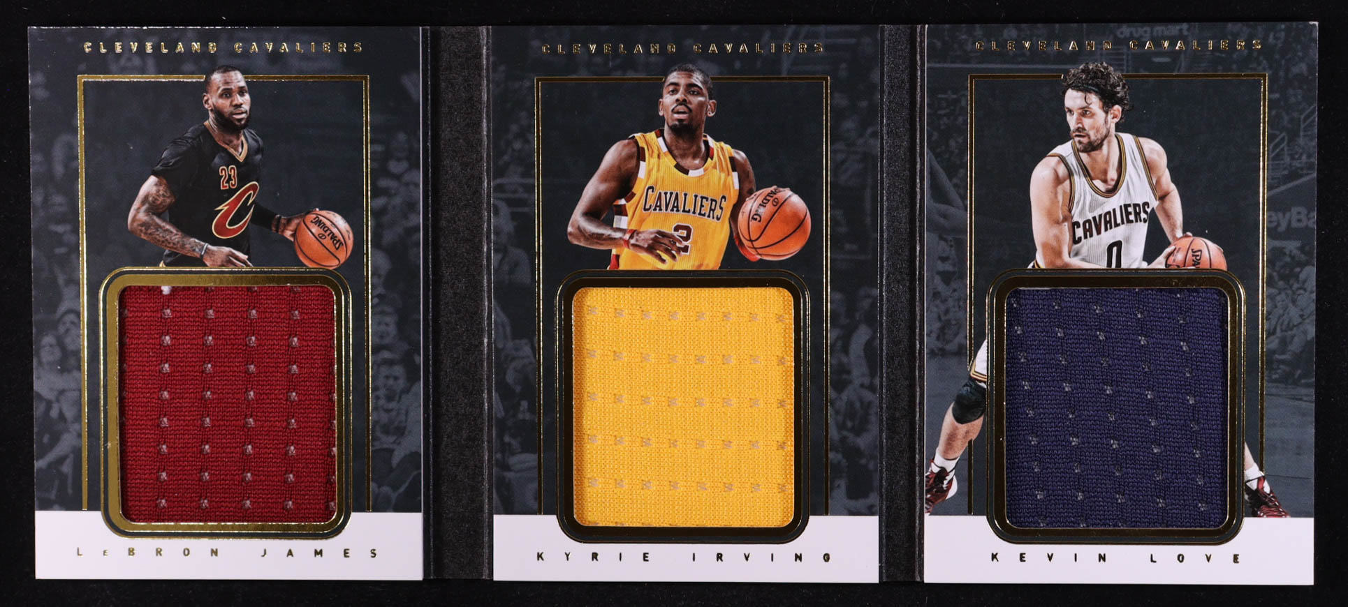 LeBron James / Kyrie Irving / Kevin Love 2015-16 Panini Preferred Triple Memorabilia #3 #40/99 at PristineAuction.com LeBron James / Kyrie Irving / Kevin Love 2015-16 Panini Preferred Triple Memorabilia #3 #40/99 at PristineAuction.com