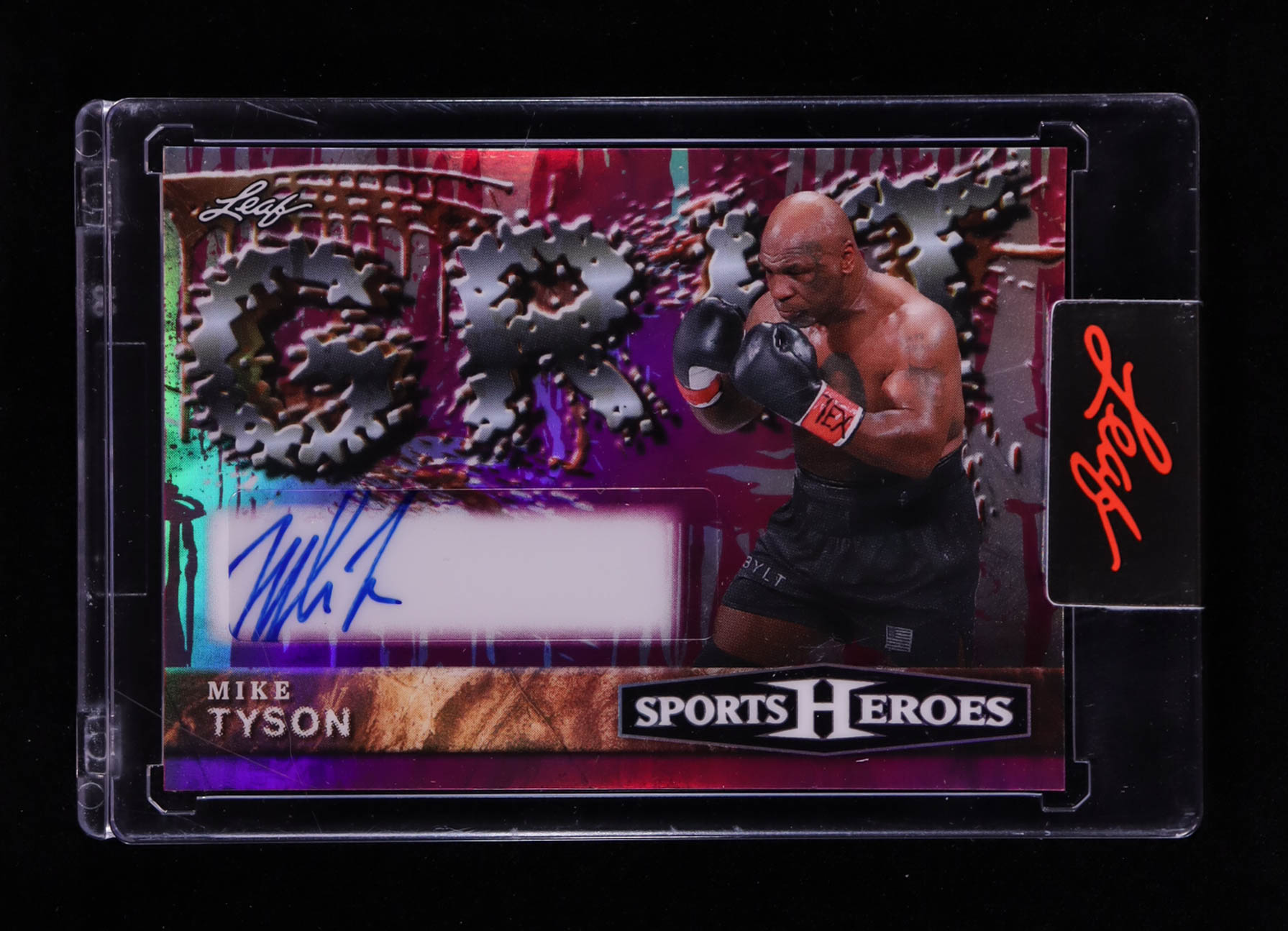 Mike Tyson 2026 Leaf Sports Heroes Grit Autographs Prismatic Pink #GMT1 #1/4 at PristineAuction.com Mike Tyson 2026 Leaf Sports Heroes Grit Autographs Prismatic Pink #GMT1 #1/4 at PristineAuction.com