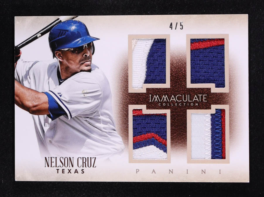 Nelson Cruz 2014 Immaculate Collection Immaculate Quads Memorabilia Prime #3 #4/5 at PristineAuction.com Nelson Cruz 2014 Immaculate Collection Immaculate Quads Memorabilia Prime #3 #4/5 at PristineAuction.com