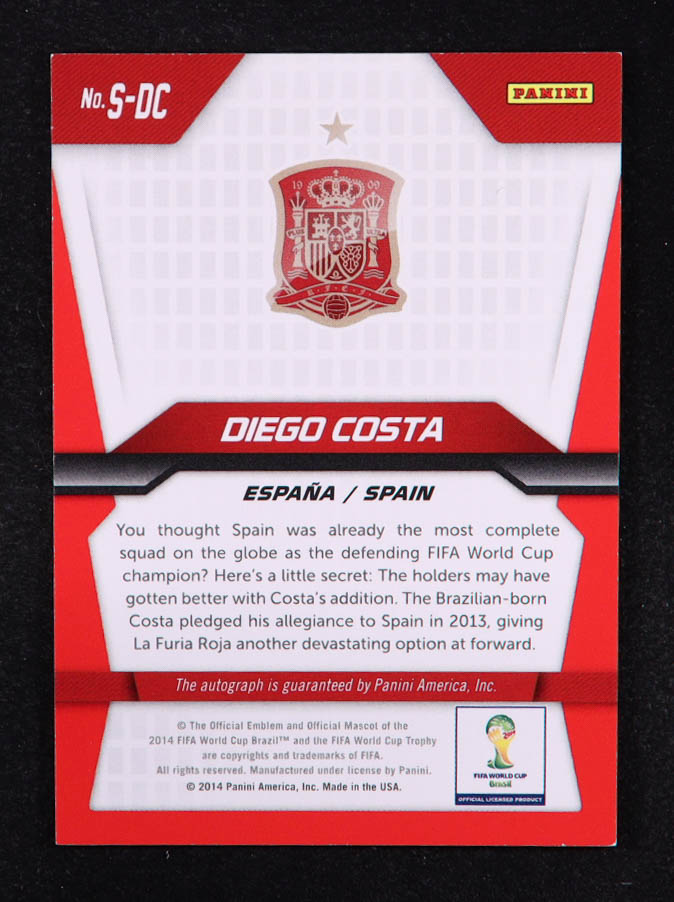 Diego Costa 2014 Panini Prizm World Cup Signatures #SDC at PristineAuction.com Diego Costa 2014 Panini Prizm World Cup Signatures #SDC at PristineAuction.com
