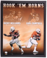 Ricky Williams & Earl Campbell Signed Texas Longhorns Custom Framed Photo (JSA & PIA) at PristineAuction.com