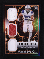Jonathan Taylor 2020 Panini Obsidian Trifecta Materials Electric Etch Orange #16 #22/75 RC at PristineAuction.com