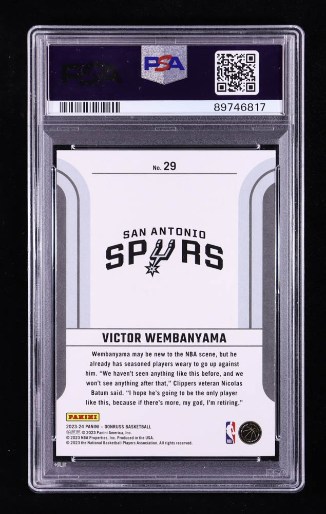 Victor Wembanyama 2023-24 Donruss Franchise Features #29 RC (PSA 10) at PristineAuction.com Victor Wembanyama 2023-24 Donruss Franchise Features #29 RC (PSA 10) at PristineAuction.com