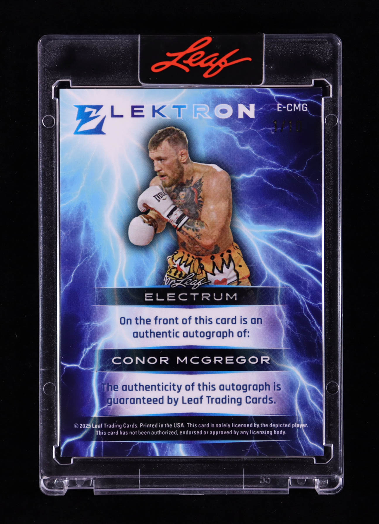 Conor McGregor 2025 Leaf Electrum Elektron Autographs Bronze #ECMG #1/10 at PristineAuction.com Conor McGregor 2025 Leaf Electrum Elektron Autographs Bronze #ECMG #1/10 at PristineAuction.com