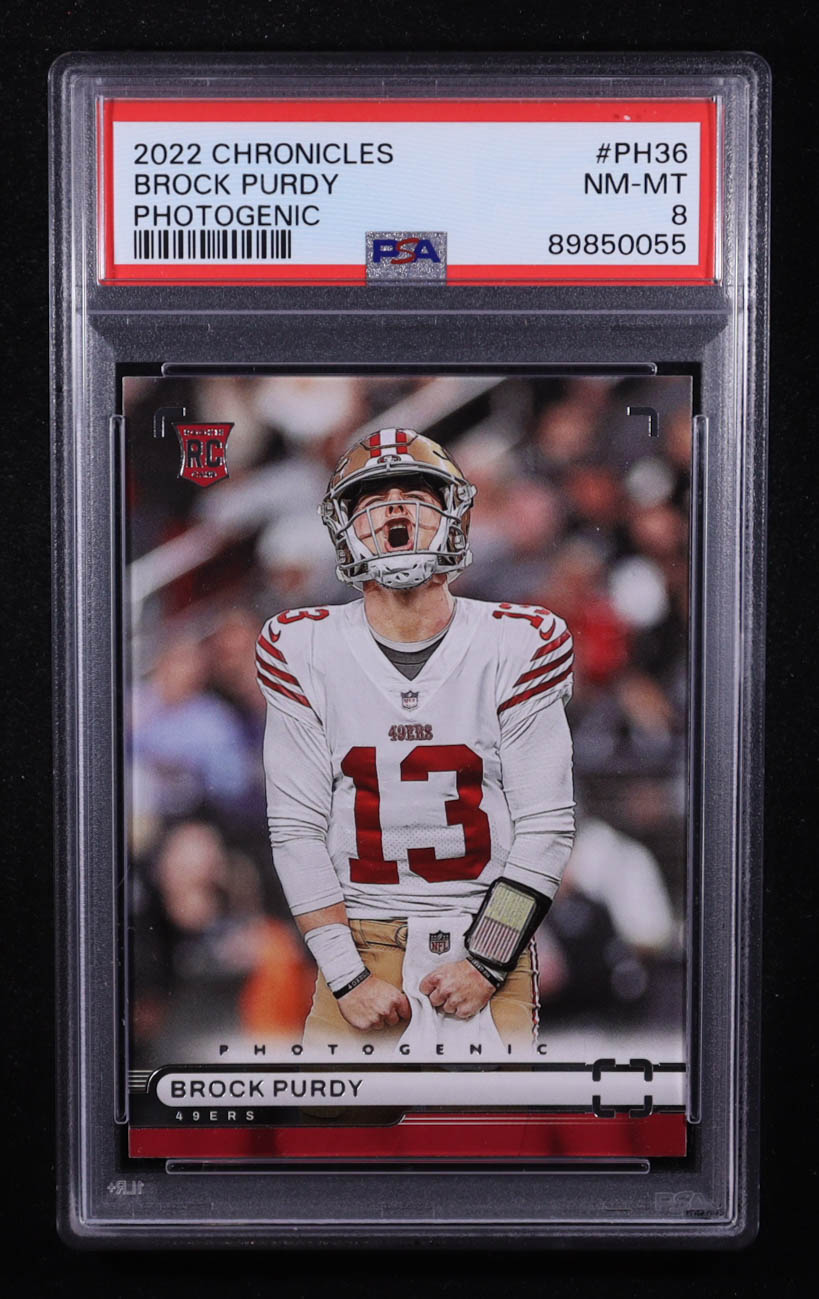 Brock Purdy 2022 Panini Chronicles Photogenic #36 RC (PSA 8) at PristineAuction.com Brock Purdy 2022 Panini Chronicles Photogenic #36 RC (PSA 8) at PristineAuction.com