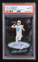 Justin Herbert 2020 Panini Luminance Platinum Autograph #41 #1/1 (PSA 8) at PristineAuction.com