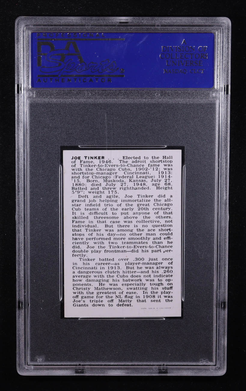 Joe Tinker 1950-56 Callahan HOF W576 #35 (PSA 7) at PristineAuction.com Joe Tinker 1950-56 Callahan HOF W576 #35 (PSA 7) at PristineAuction.com