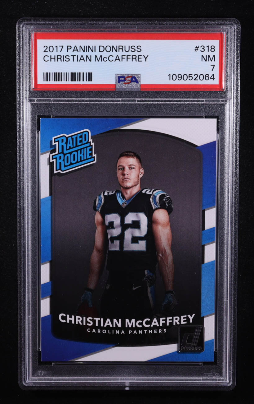 Christian McCaffrey 2017 Donruss #318 RR RC (PSA 7) at PristineAuction.com Christian McCaffrey 2017 Donruss #318 RR RC (PSA 7) at PristineAuction.com
