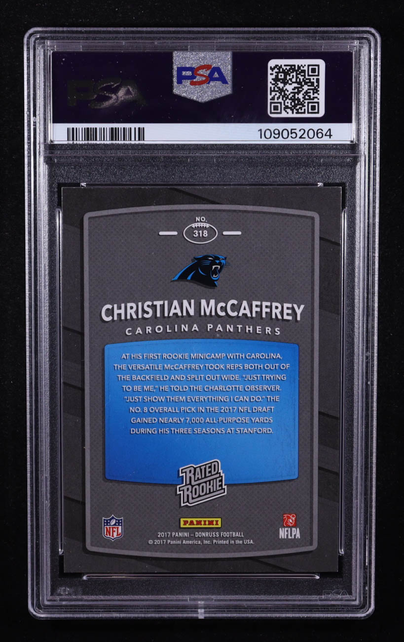 Christian McCaffrey 2017 Donruss #318 RR RC (PSA 7) at PristineAuction.com Christian McCaffrey 2017 Donruss #318 RR RC (PSA 7) at PristineAuction.com