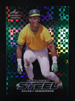Ricky Henderson 2023 Leaf Trinity Steel Green Prismatic Checkerboard #S58 #2/5 at PristineAuction.com