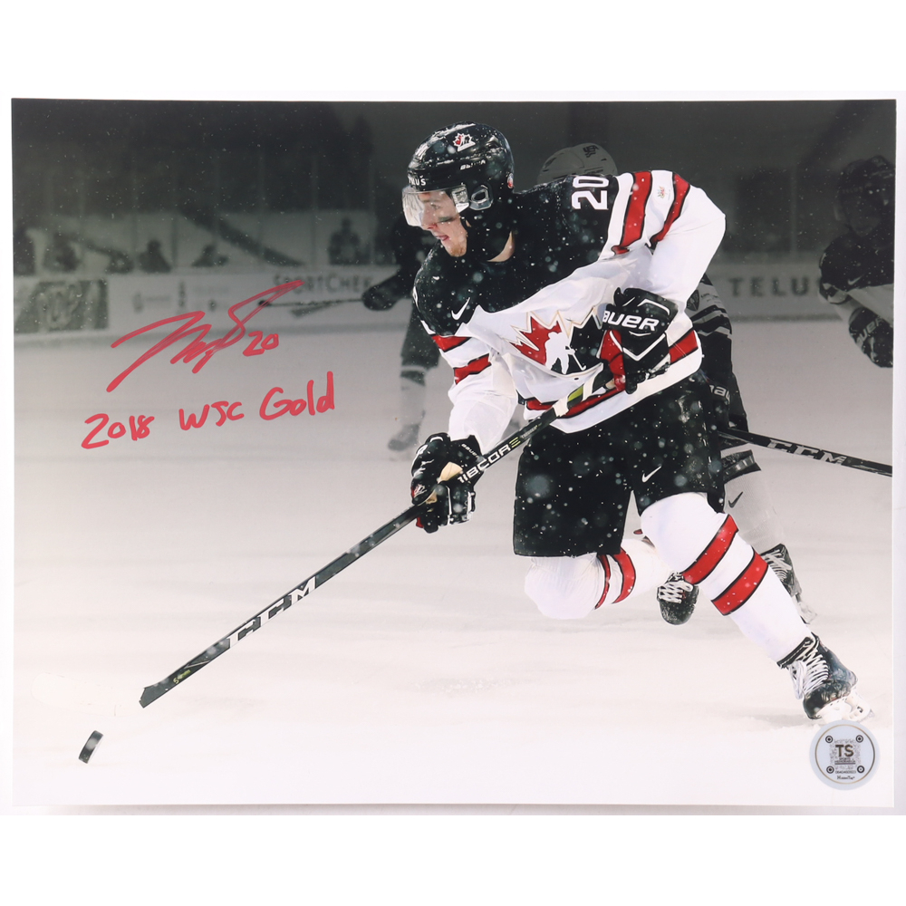 Michael McLeod Signed Team Canada 8x10 Photo Inscribed "2018 WJC Gold" (TS Sports Memorabilia) at PristineAuction.com
