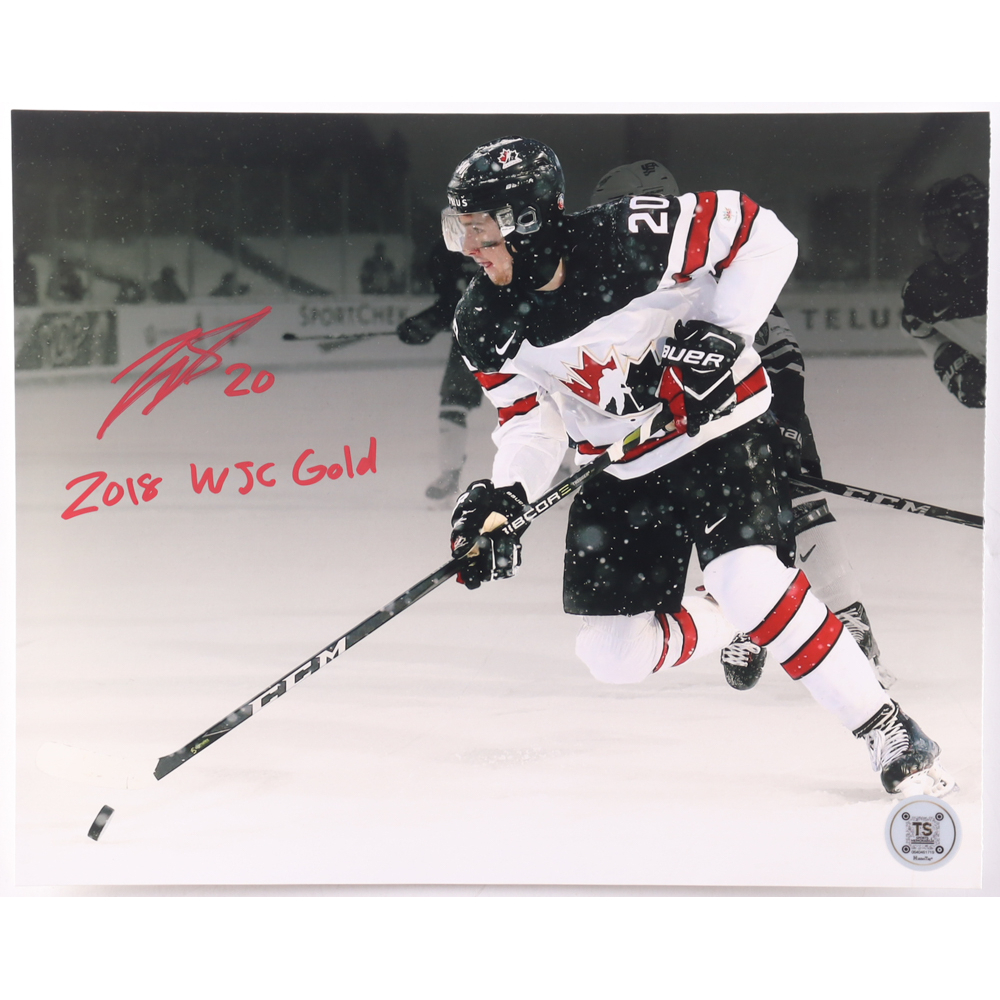 Michael McLeod Signed Team Canada 8x10 Photo Inscribed "2018 WJC Gold" (TS Sports Memorabilia) at PristineAuction.com