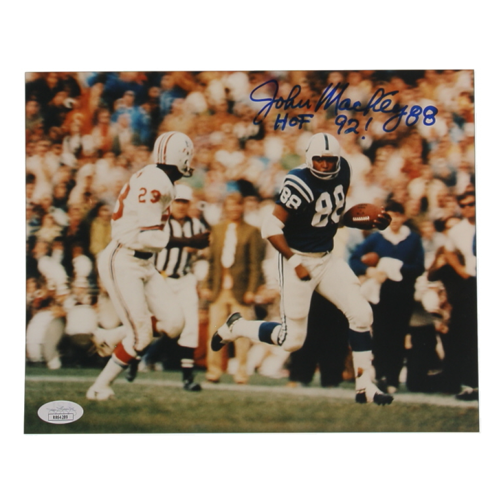John Mackey Signed Colts 8x10 Photo Inscribed "HOF 92!" (JSA) at PristineAuction.com