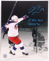 Liam Foudy Signed Blue Jackets 8x10 Photo Inscribed "1st NHL Goal 08/09/20" (TS Sports Memorabilia) at PristineAuction.com