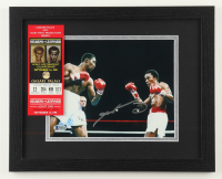 'Sugar' Ray Leonard Signed Custom Framed Photo Display with Original Fight Ticket (Beckett) at PristineAuction.com