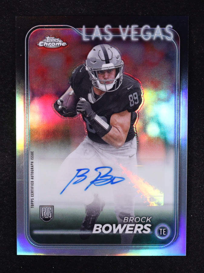 Brock Bowers 2024 Topps Chrome Rookie Autographs Refractors #RABBO RC at PristineAuction.com Brock Bowers 2024 Topps Chrome Rookie Autographs Refractors #RABBO RC at PristineAuction.com