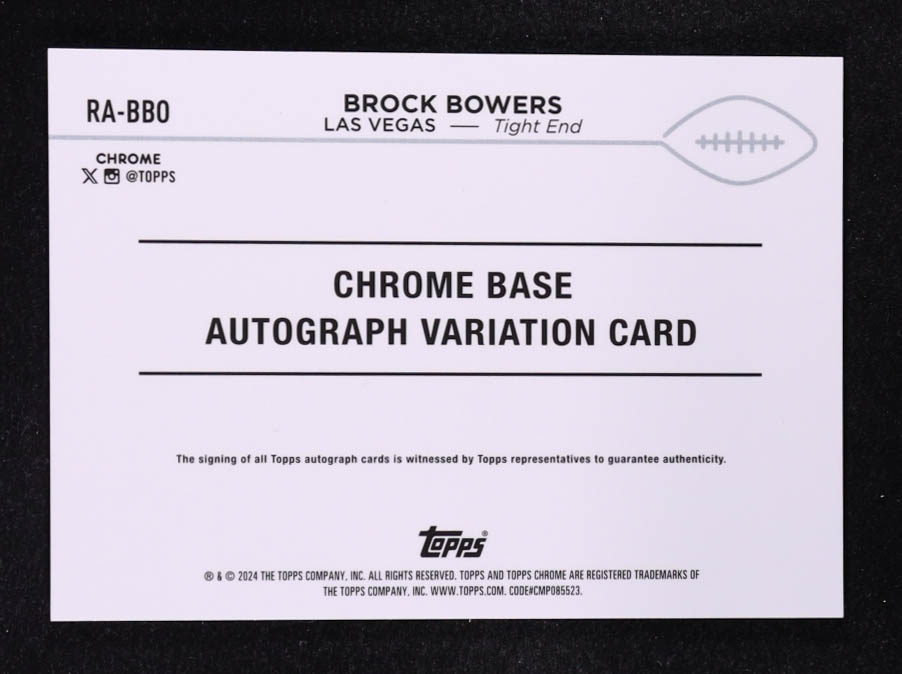 Brock Bowers 2024 Topps Chrome Rookie Autographs Refractors #RABBO RC at PristineAuction.com Brock Bowers 2024 Topps Chrome Rookie Autographs Refractors #RABBO RC at PristineAuction.com