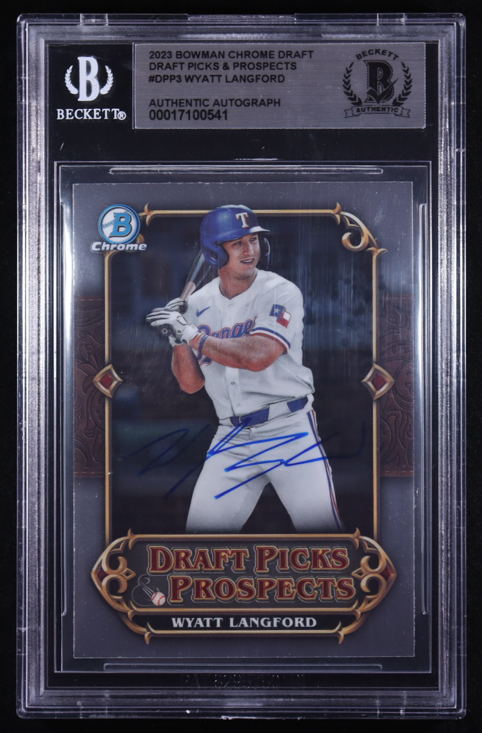 Wyatt Langford Signed 2023 Bowman Chrome Draft Draft Picks and Prospects #DPP3 (BGS) at PristineAuction.com Wyatt Langford Signed 2023 Bowman Chrome Draft Draft Picks and Prospects #DPP3 (BGS) at PristineAuction.com