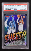 Victor Wembanyama 2023-24 Panini NBA Hoops Premium Stock Sheesh Silver Prizm #5 RC (PSA 10) at PristineAuction.com