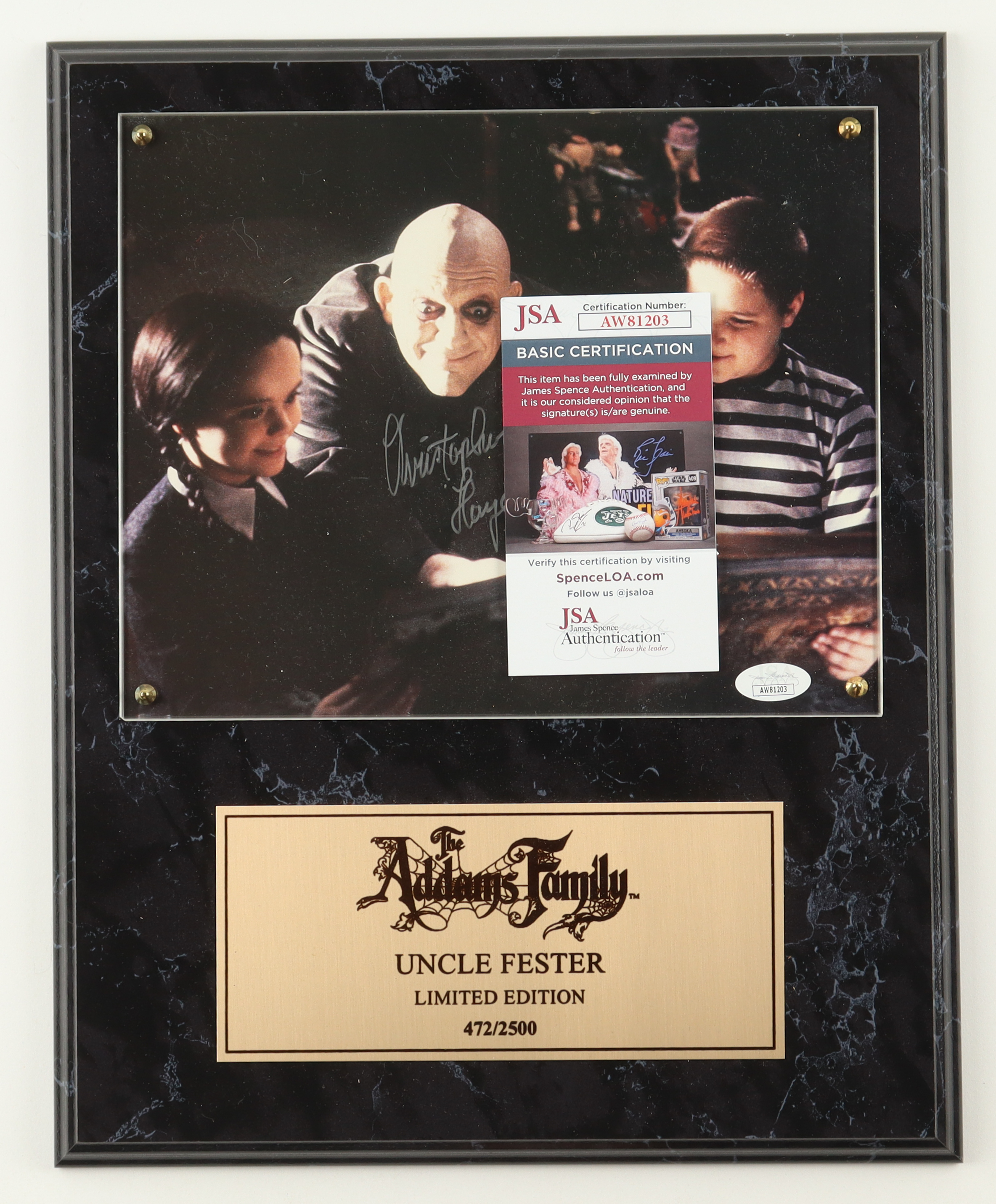 Christopher Lloyd Signed LE "The Addams Family" Custom Photo Plaque Display (JSA) at PristineAuction.com Christopher Lloyd Signed LE "The Addams Family" Custom Photo Plaque Display (JSA) at PristineAuction.com