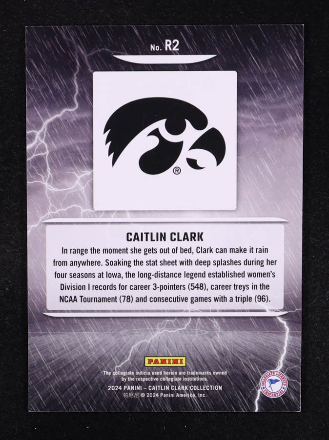Caitlin Clark 2024 Panini Caitlin Clark Collection Donruss Raining 3's Floating Hearts #R2 #013/199 RC at PristineAuction.com Caitlin Clark 2024 Panini Caitlin Clark Collection Donruss Raining 3's Floating Hearts #R2 #013/199 RC at PristineAuction.com