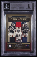 Terry Bradshaw / Joe Montana / Tom Brady 2005 Donruss Classics Classic Triples Jerseys #3 #07/50 (BGS 8) at PristineAuction.com