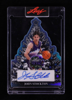 John Stockton 2025 Leaf Metal Christmas Tree Autographs Prismatic Light Blue #CTJS1 #1/3 at PristineAuction.com