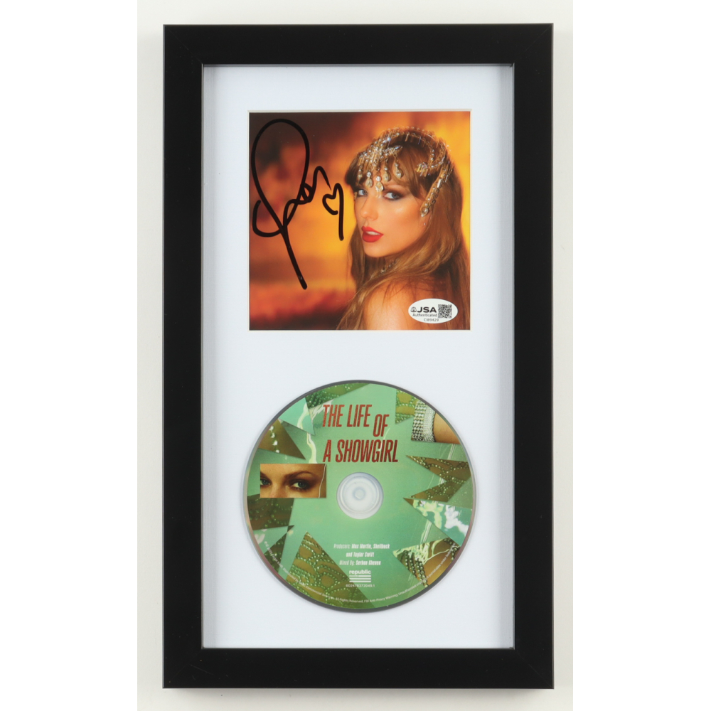 Taylor Swift Signed "The Life of a Showgirl" Custom Framed CD Insert Display (JSA) at PristineAuction.com