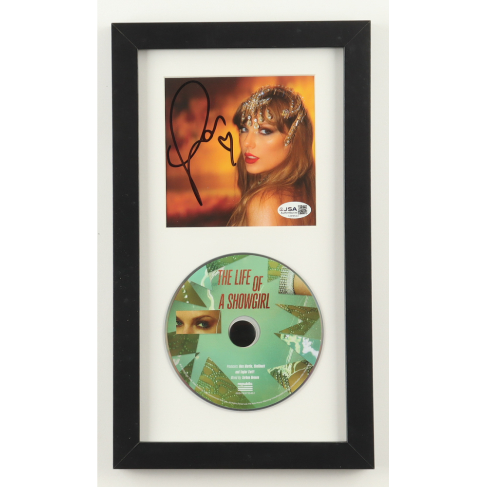 Taylor Swift Signed "The Life of a Showgirl" Custom Framed CD Insert Display (JSA) at PristineAuction.com