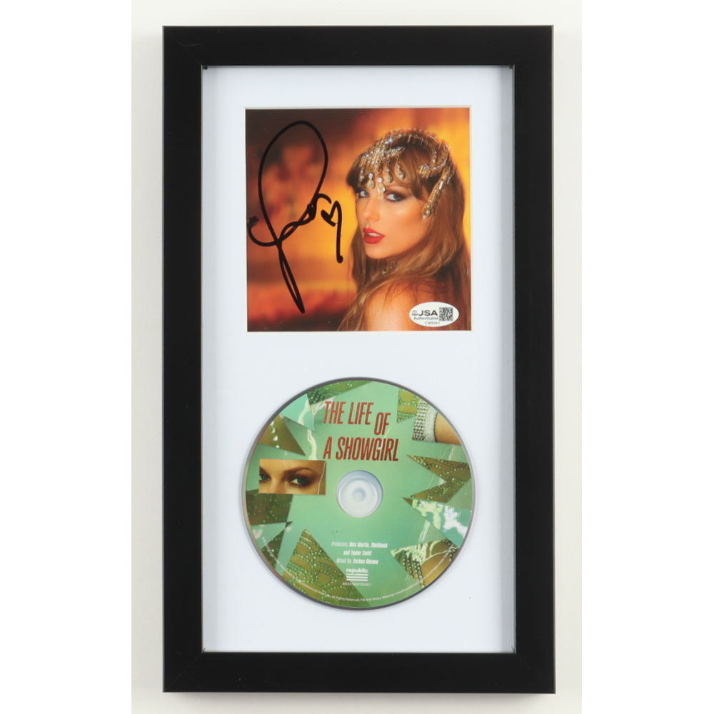 Taylor Swift Signed "The Life of a Showgirl" Custom Framed CD Insert Display (JSA) at PristineAuction.com